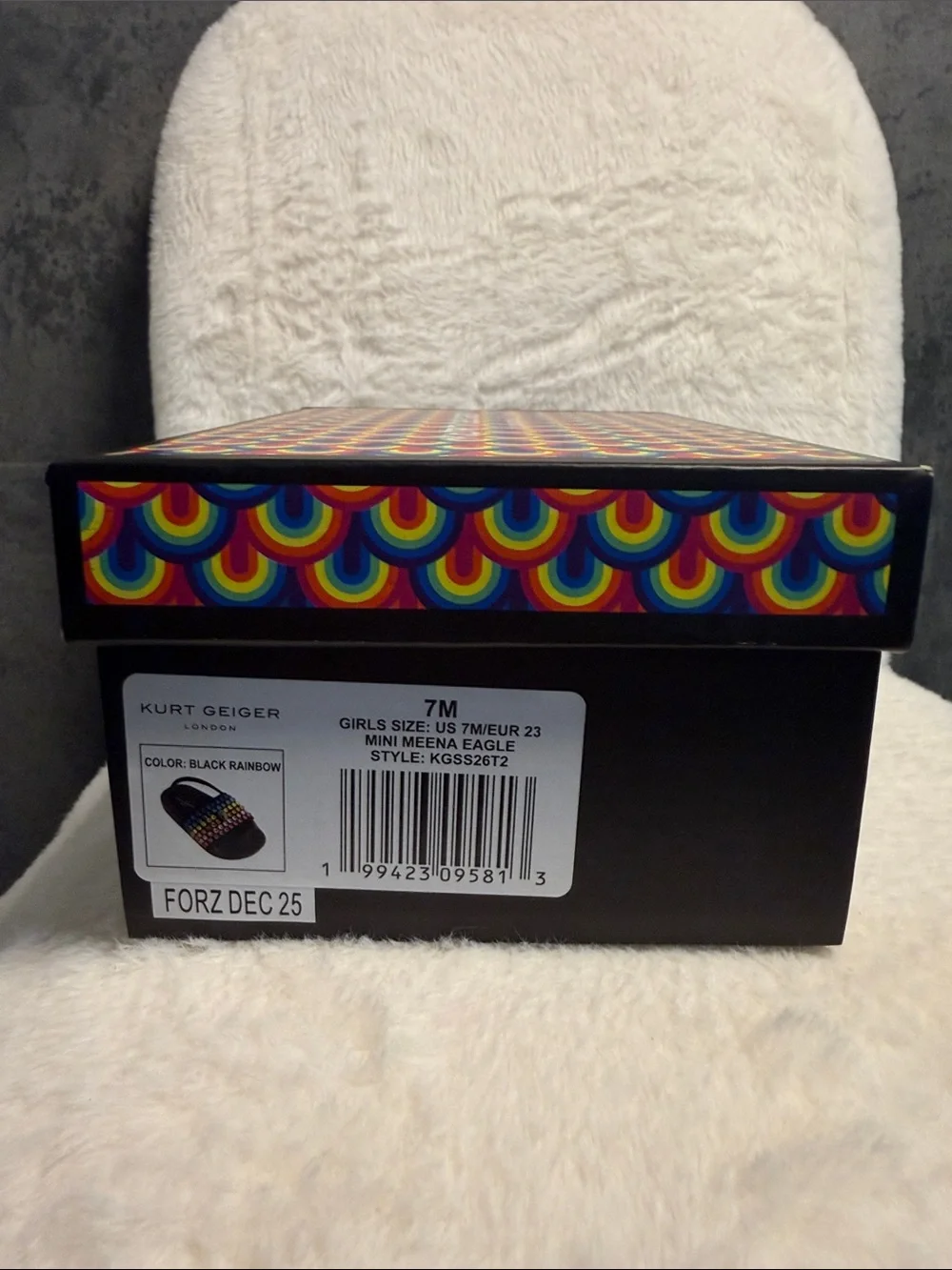 Black Slide Sandals with Multicolor Gem Accents - Women